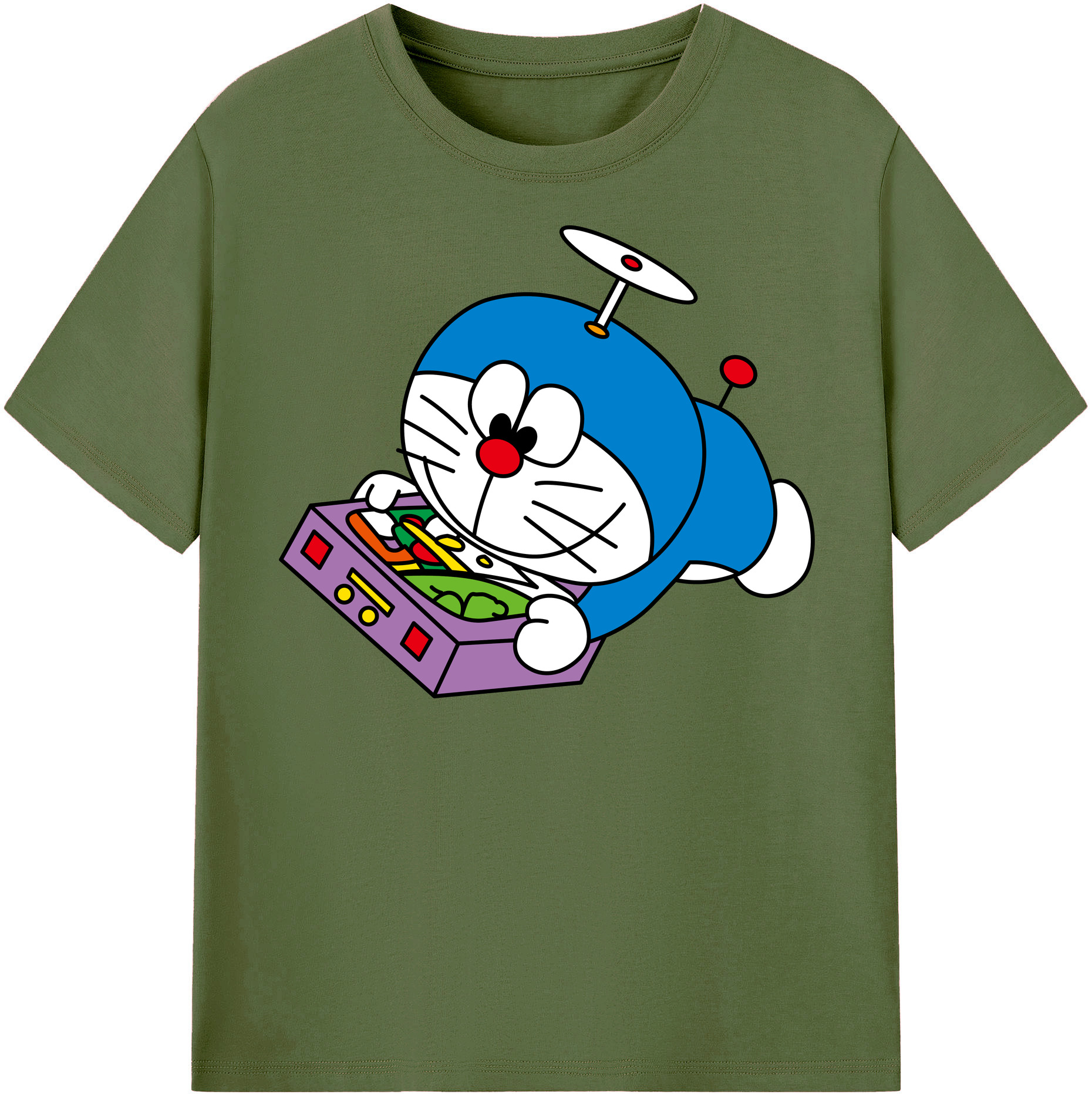 （画像用） ドラえもん Doraemon 綿100％半袖Tシャツ（フロントプリント）